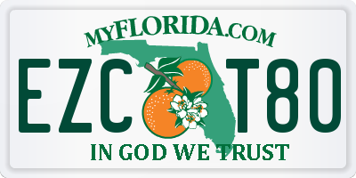 FL license plate EZCT80