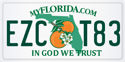 FL license plate EZCT83
