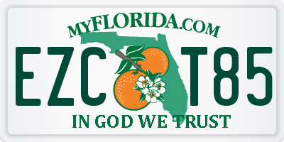 FL license plate EZCT85