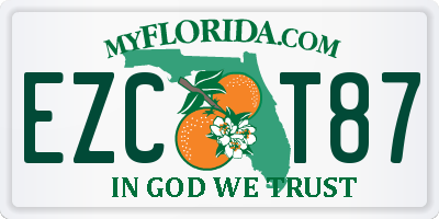 FL license plate EZCT87