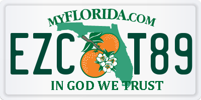 FL license plate EZCT89