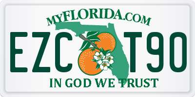 FL license plate EZCT90