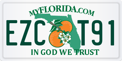 FL license plate EZCT91