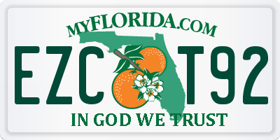 FL license plate EZCT92