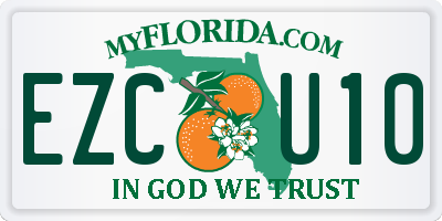 FL license plate EZCU10