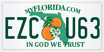 FL license plate EZCU63