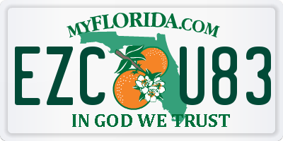 FL license plate EZCU83