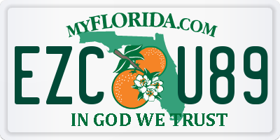 FL license plate EZCU89