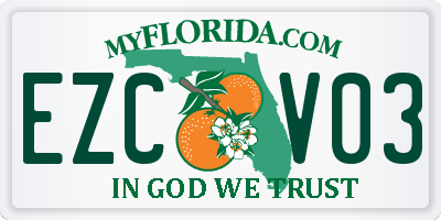 FL license plate EZCV03