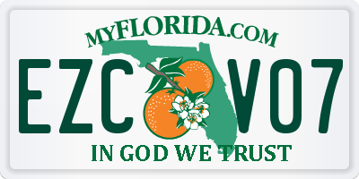 FL license plate EZCV07