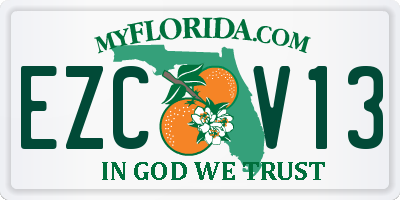 FL license plate EZCV13