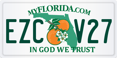 FL license plate EZCV27