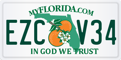 FL license plate EZCV34