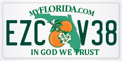 FL license plate EZCV38