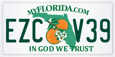 FL license plate EZCV39