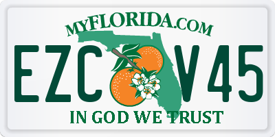FL license plate EZCV45