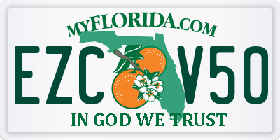 FL license plate EZCV50