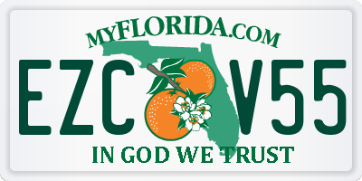 FL license plate EZCV55