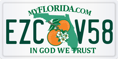 FL license plate EZCV58
