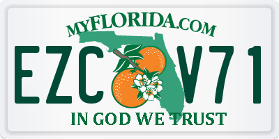 FL license plate EZCV71