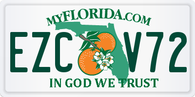 FL license plate EZCV72