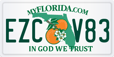 FL license plate EZCV83