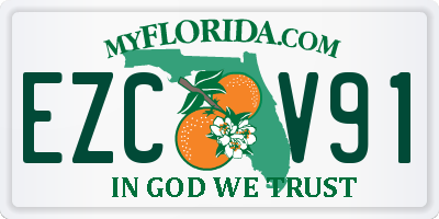 FL license plate EZCV91