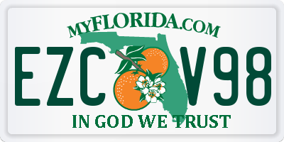 FL license plate EZCV98