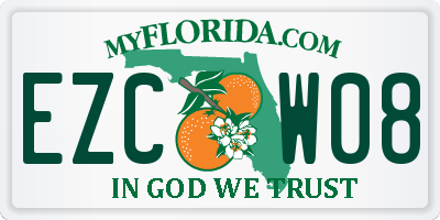 FL license plate EZCW08