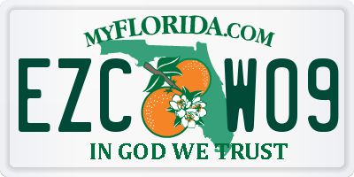 FL license plate EZCW09
