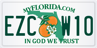 FL license plate EZCW10