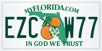 FL license plate EZCW77