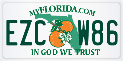 FL license plate EZCW86