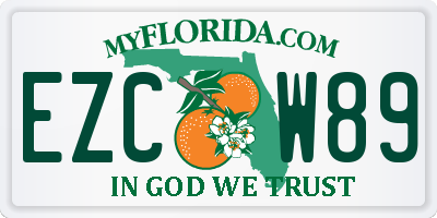 FL license plate EZCW89
