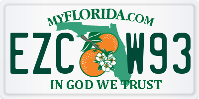 FL license plate EZCW93