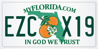 FL license plate EZCX19