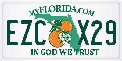 FL license plate EZCX29