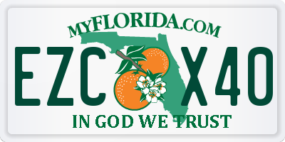 FL license plate EZCX40