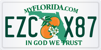 FL license plate EZCX87