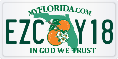 FL license plate EZCY18