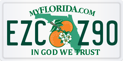 FL license plate EZCZ90