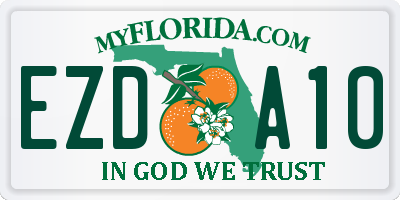 FL license plate EZDA10