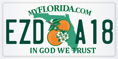 FL license plate EZDA18