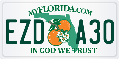 FL license plate EZDA30