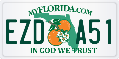 FL license plate EZDA51