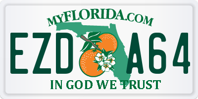 FL license plate EZDA64