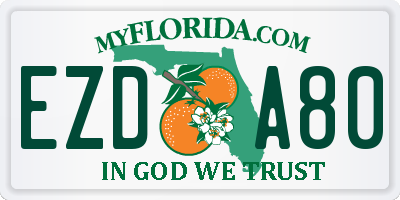 FL license plate EZDA80