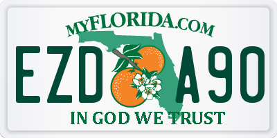 FL license plate EZDA90