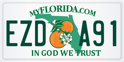 FL license plate EZDA91