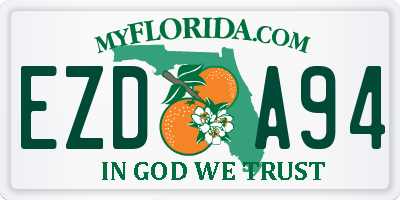 FL license plate EZDA94